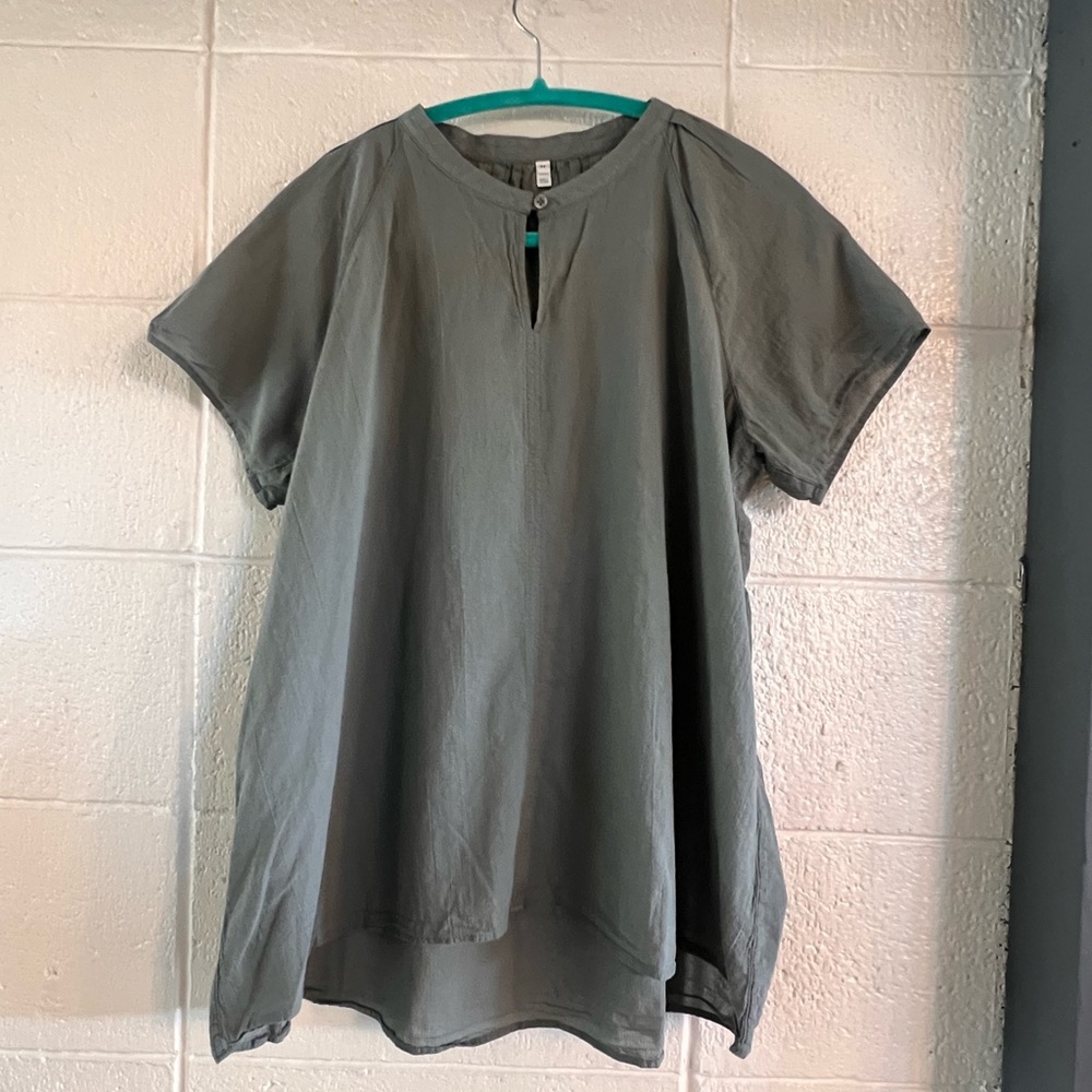 Muji Cotton Blouse M, sage color